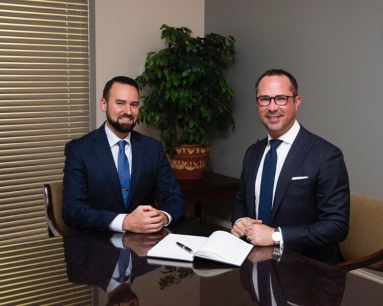 Two men at a table